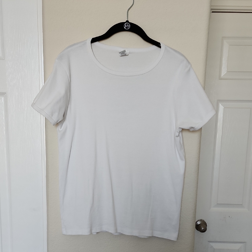 Classic White Organic Cotton Short Sleeve Tee L